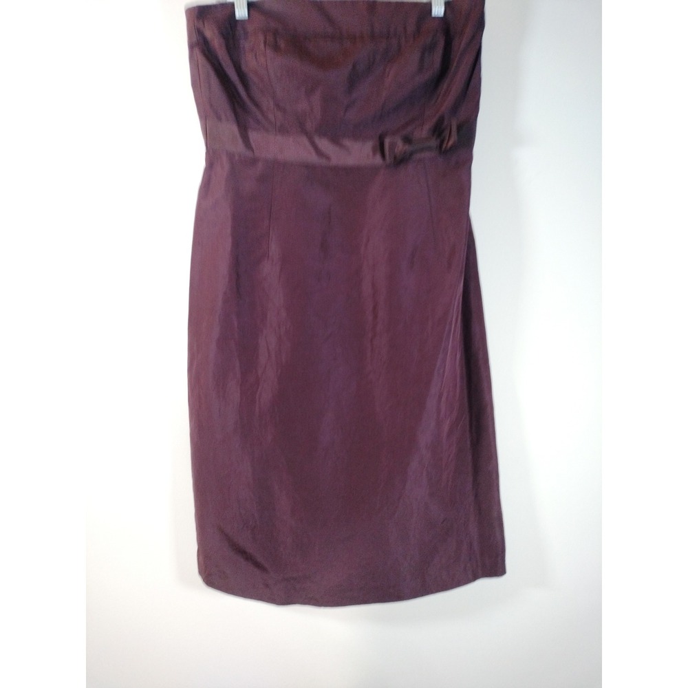 J.Crew‎ Purple 100% Silk Strapless Cocktail Mini Dress Waist Bow